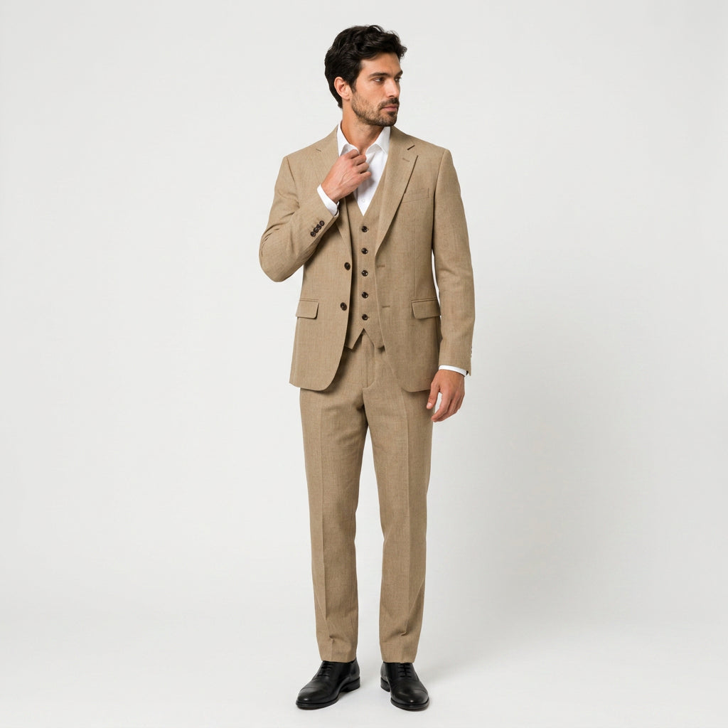 Men's Three-Piece Tailored Suit – Double Breasted