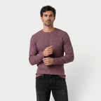 Men's Ribbed Long Sleeve Crew Neck Sweatshirt – Slim Fit