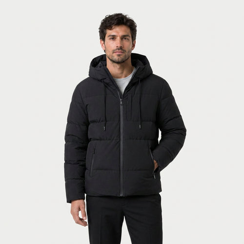 Men's Hooded Puffer Jacket – Short Parka