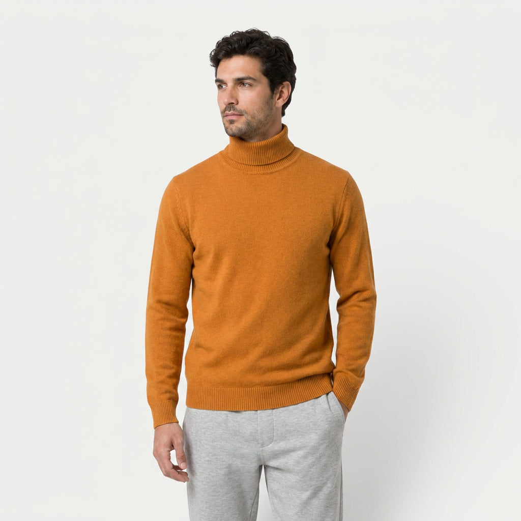 Men's Fine Knit Turtleneck Sweater – Regular Fit