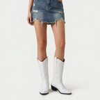 Women's Western Boots – Embroidered, Mid-Calf