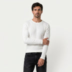 Men's Ribbed Long Sleeve Crew Neck Sweatshirt – Slim Fit
