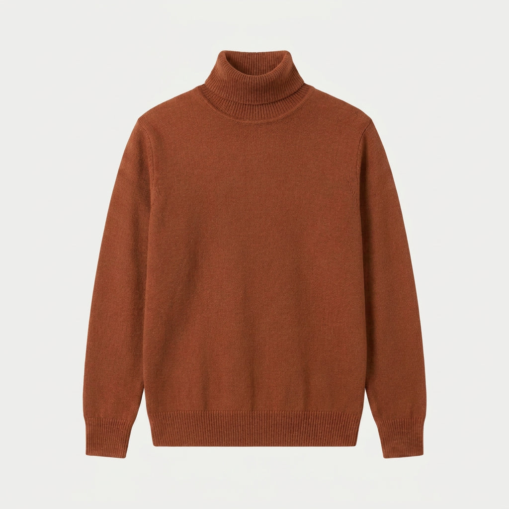 Men's Fine Knit Turtleneck Sweater – Regular Fit