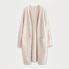 Women's Fuzzy Knit Longline Cardigan – Open Front