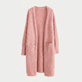 Women's Fuzzy Knit Longline Cardigan – Open Front