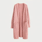 Women's Fuzzy Knit Longline Cardigan – Open Front