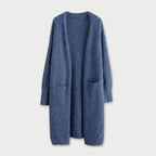 Women's Fuzzy Knit Longline Cardigan – Open Front
