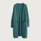 Women's Fuzzy Knit Longline Cardigan – Open Front