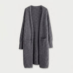 Women's Fuzzy Knit Longline Cardigan – Open Front