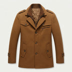 Men's Wool-Blend Field Jacket – Warm, Layered Stand Collar