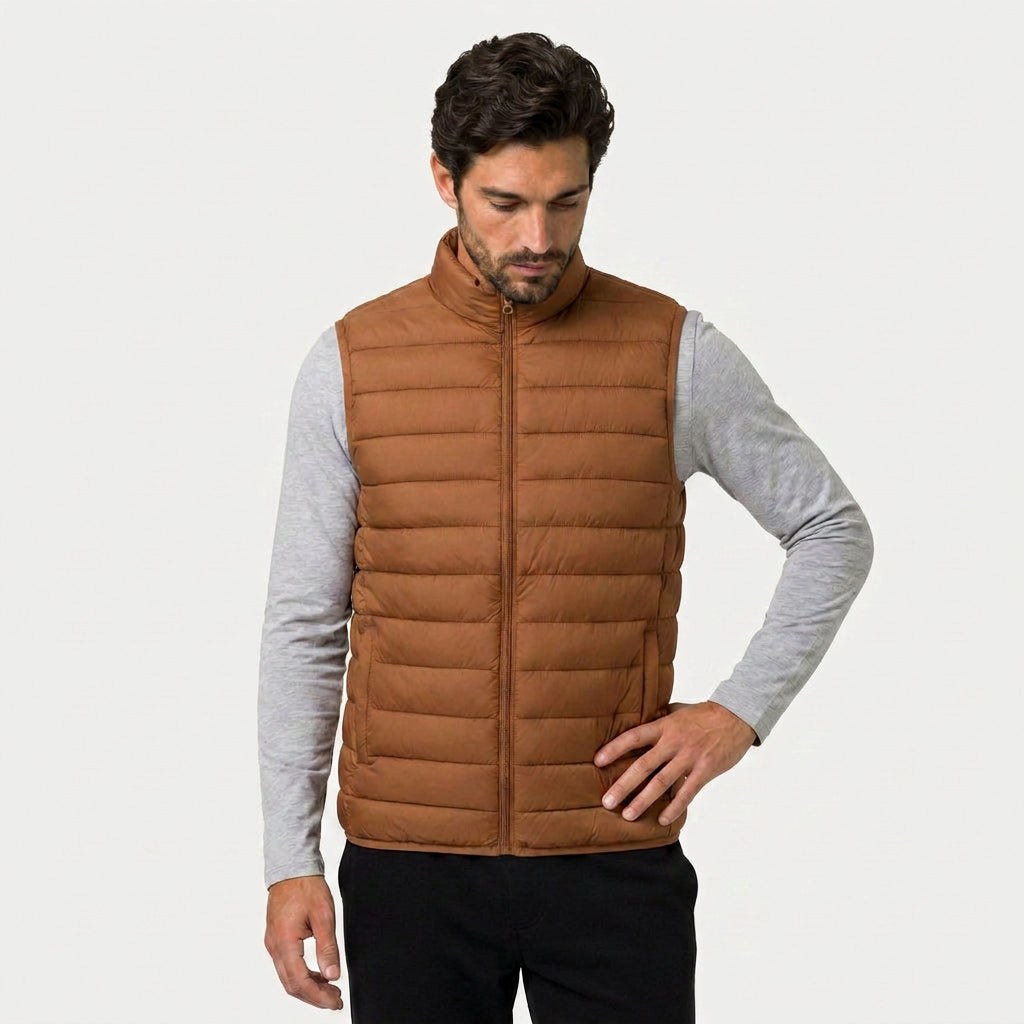 Men's Lightweight Quilted Puffer Vest – Zip-Up