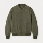 Men's Washed Bomber Jacket – Ribbed Trim