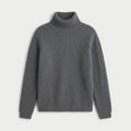 Women's Ribbed Chunky Knit Turtleneck Sweater – Relaxed Fit