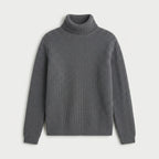 Women's Ribbed Chunky Knit Turtleneck Sweater – Relaxed Fit