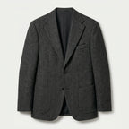 Men's Herringbone Two-Button Blazer – Textured Wool Blend