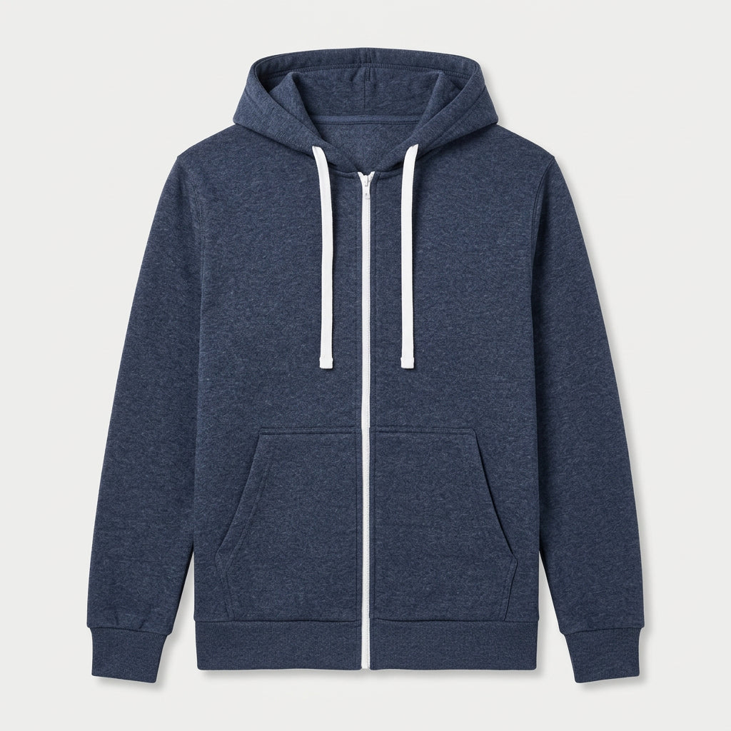 Men's Heathered Knit Zip Hoodie – Kangaroo Pocket