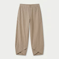 Women's Cropped Barrel Pants – Elastic Waist, Tulip Hem