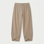 Women's Cropped Barrel Pants – Elastic Waist, Tulip Hem