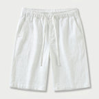Men's Textured Cotton Drawstring Shorts – Elastic Waist