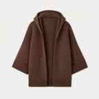 Women's Hooded Open Oversized Cardigan – 3/4 Sleeves