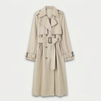 Women's Longline Trench Coat – Double-Breasted, Belted
