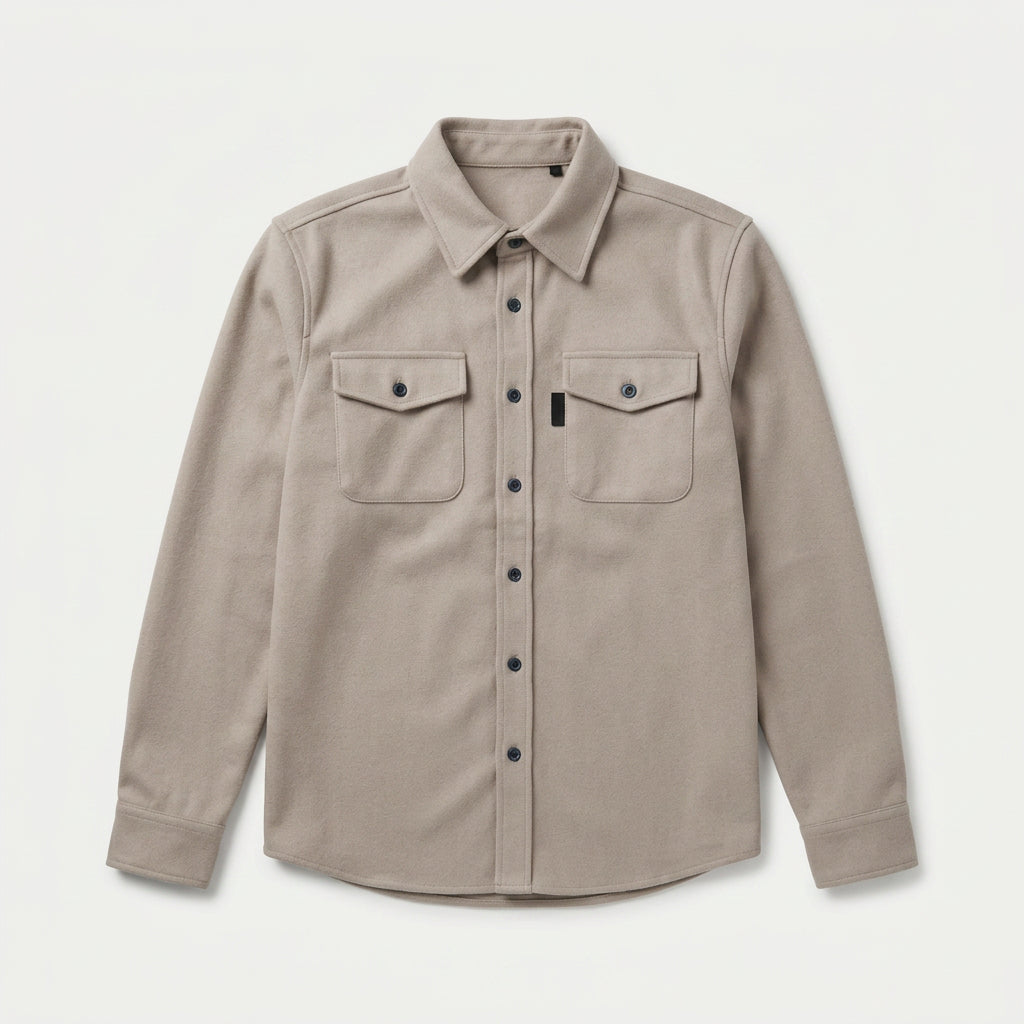Men's Overshirt – Brushed Flannel, Chest Pockets