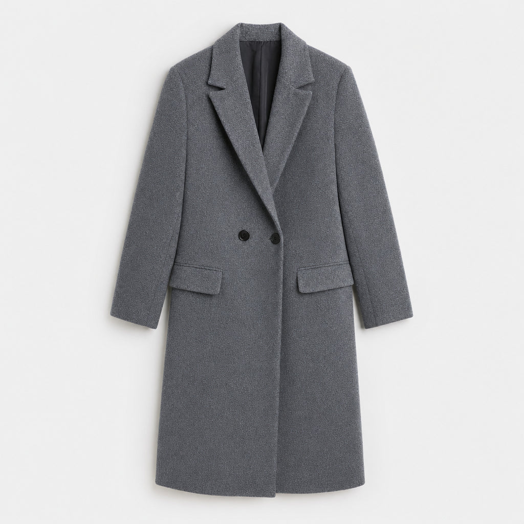 Women's Double-Breasted Midi Coat – Relaxed