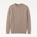 Men's Classic Cable Knit Crew Sweater – Textured