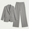 Women's Tailored Suit – Single-Breasted Blazer, Wide-Leg Trousers