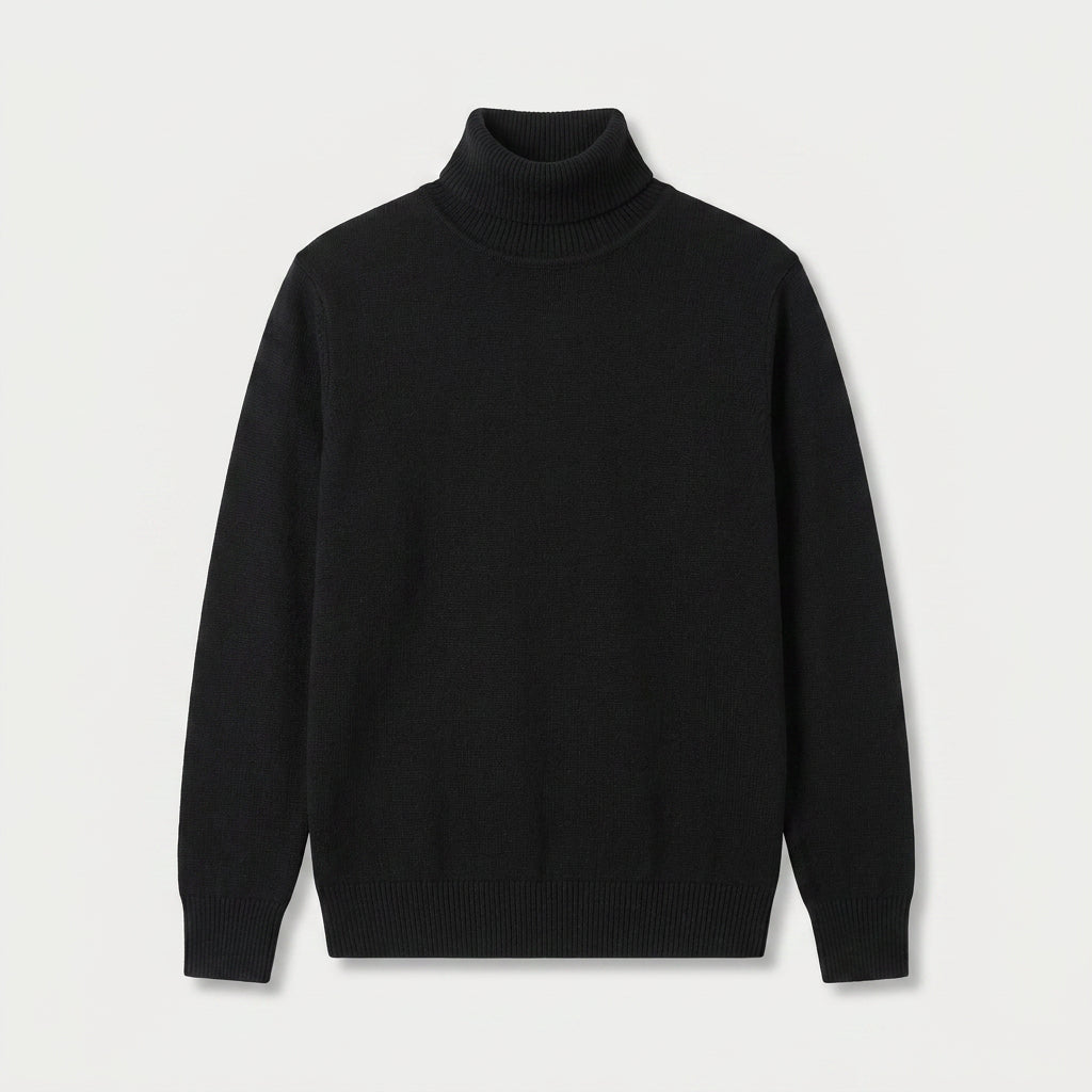 Men's Fine Knit Turtleneck Sweater – Regular Fit