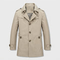 Men's Short Trench Coat – Single-Breasted, Cotton Blend