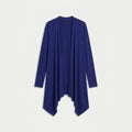 Women's Draped Jersey Cardigan – Open Front, Longline