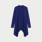Women's Draped Jersey Cardigan – Open Front, Longline
