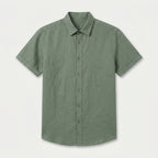 Men's Short-Sleeve Linen Button-Up Shirt – Lightweight