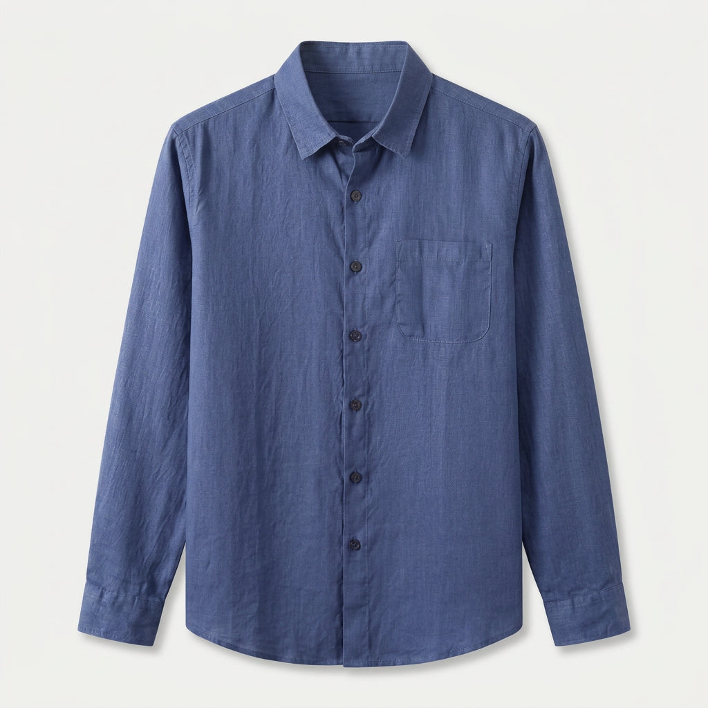 Men's Long Sleeve Linen Shirt – Breathable