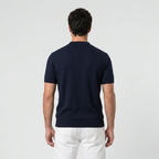 Grey knit polo back