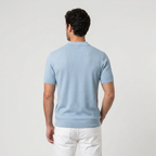 Navy knit polo back