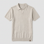 White knit polo flatlay